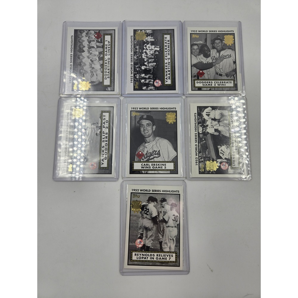 2002 Topps 1952 World Series Highlights 7 card Insert set